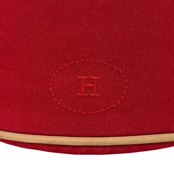 Hermes Draw String Backpack Porochon Mimir PM Red Cotton main image 9